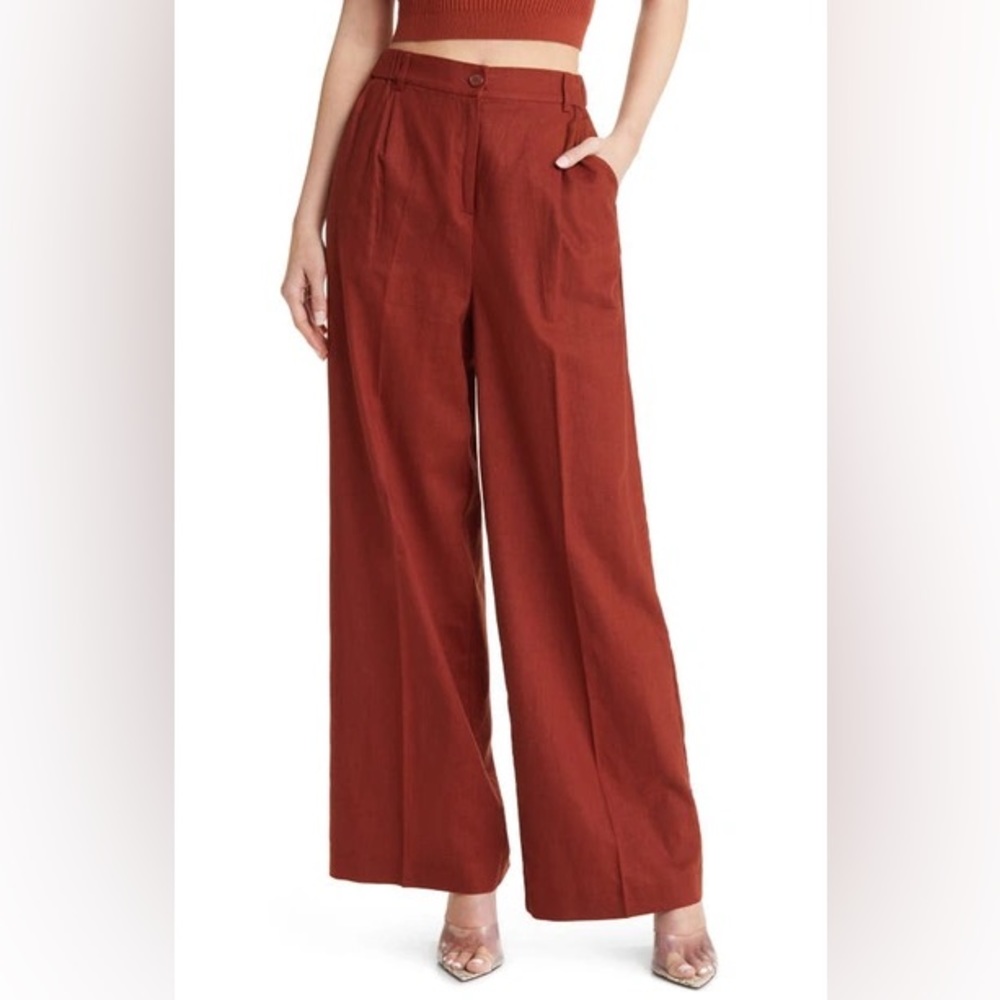 Open Edit Linen Blend Trousers